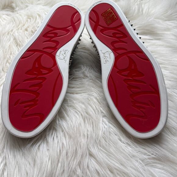 NWT • Christian Louboutin PIK BOAT Sequin Splash Spiked Stud Sneaker Size: 35 - Picture 9 of 12